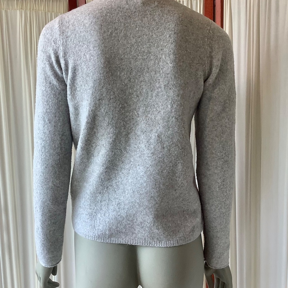 MNG Womens Gray Sweater Acrylic Wool Rolled Edge Neckline Size S - Picture 5 of 8